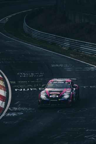 racing toyota car on nurburgring