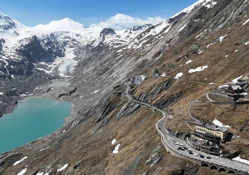 breathtaking aerial view of carinthian alps