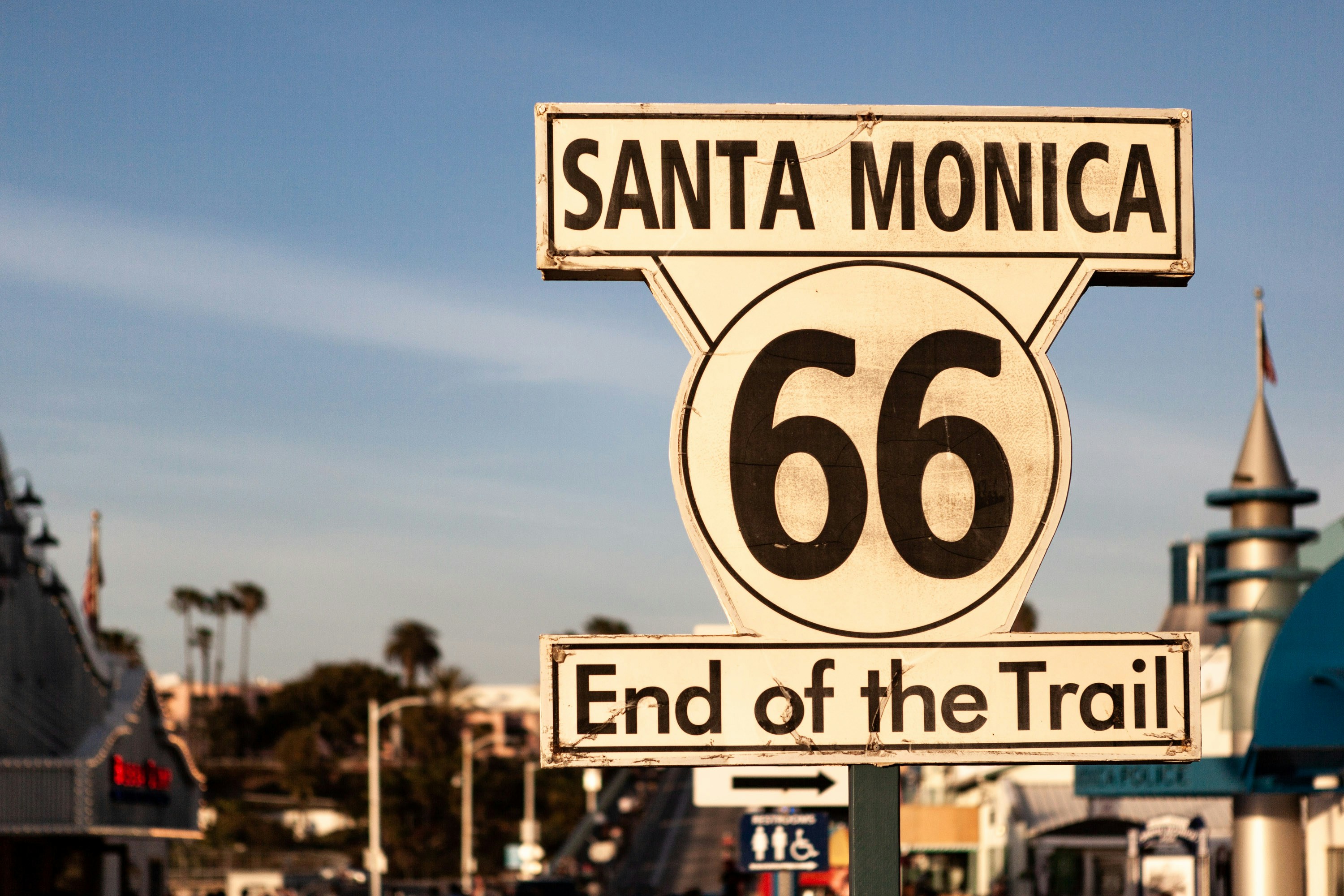 End of the Trail sign, Santa Monica Pier